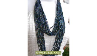 Paua Beads Layer Necklaces Multi Strand